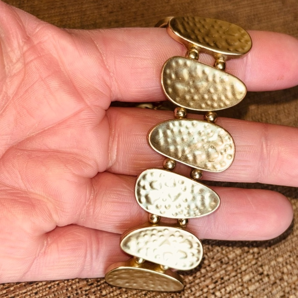 A.N.A. Stretch Chunky Bracelet Metal Matte Gold!  ~OS~